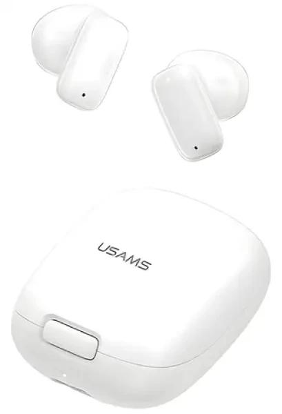 USAMS ID25 biela / TWS slúchadlá do uší / Bluetooth 5.3 / dotykové ovládanie (BHUID02)