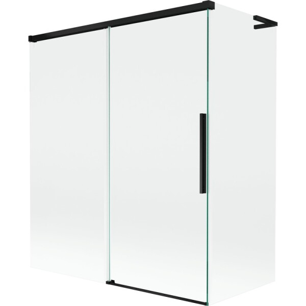 MEXEN/S - Rox L vaňová zástena 2-krídlová posuvná 140 + 70 x 150, transparent, čierna 8C9L-140-070-70-00