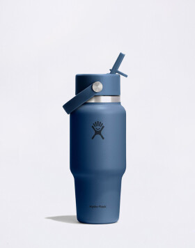 Hydro Flask Wide Mouth Travel Bottle with Flex Straw Cap (710 ml) Harbor Blue