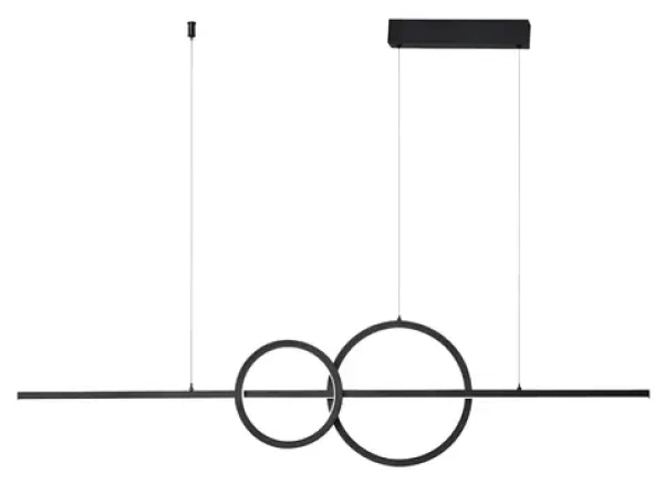 Immax NEO LITE RONDAS SMART čierna / Závesné svietidlo / 131 cm / 56 W / TUYA / Wi-Fi / Beacon (07236L)