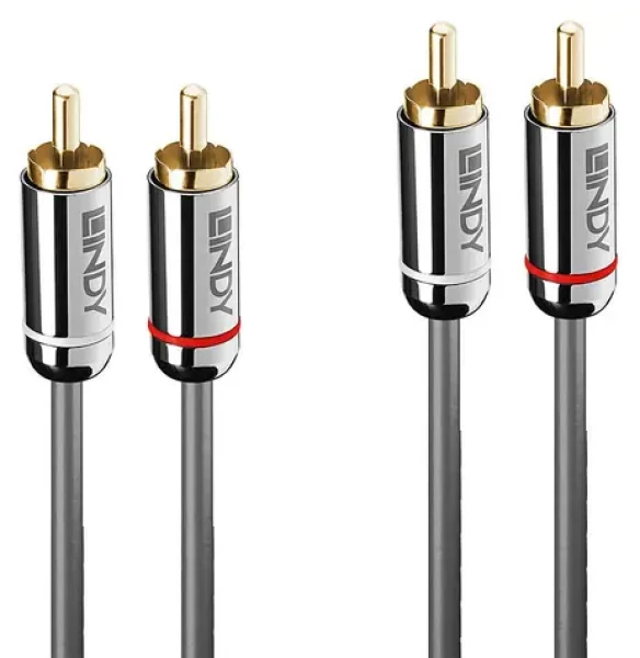 Lindy Cromo Line antracitová / Audio kábel / 2x Cinch - 2x Cinch / 5 m (35348)