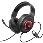QCY V200 Pre čierna / Herné slúchadlá / 7.1 Surround Sound / Odnímateľný mikrofón / Drôtové