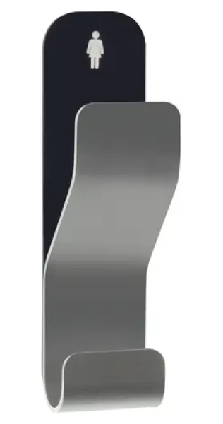 Spirella ANOBILE dvojitý samolepiaci háčik čierno-strieborný / Nerezová oceľ / 30 x 110 mm