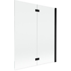 MEXEN - MIST vaňová zástena 140x150 cm 6mm 2-s, čierna, číra, pravá 8A9-140-002-70-00-P