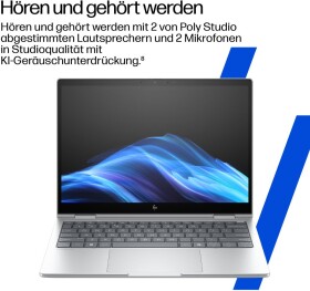HP HP EliteBook 8 Flip G1i Notebook AI - Flip-Design - Intel Core Ultra 5 225U - Win 11 Pro - Intel Graphics - 16 GB RAM - 512 GB SSD NVMe - 33.8 cm (13.3") IPS Touchscreen 1920 x 1200 - Wi-Fi 7, Bluetooth - Glacier Silver - kbd: Deutsch - mit HP 3 y...