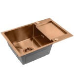 REA/S - Oceľový drez Paul BRUSH COPPER s kuchynskou batériou KPL-06017
