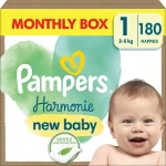 Pampers Harmónia Baby 2-5 kg (180ks) / Plienky / Veľkosť 1 (2-5 kg) (A858)