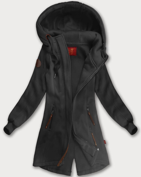 Dámska dlhá mikina s kapucňou (AMG-675/2) graphite - Goodlooking XXL