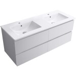 CERANO - Kúpeľňová skrinka Carole + keramické dvojumývadlo Todo - biela matná - 121x50x46,5 CER-476315