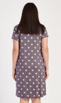 Dámska nočná košeľa s krátkym rukávom Polka dot hnědá 1XL