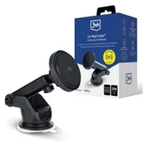 3mk Car MagCharger držiak do auta na palubovku okno / Bezdrôtové rýchle nabíjanie (5903108583411)