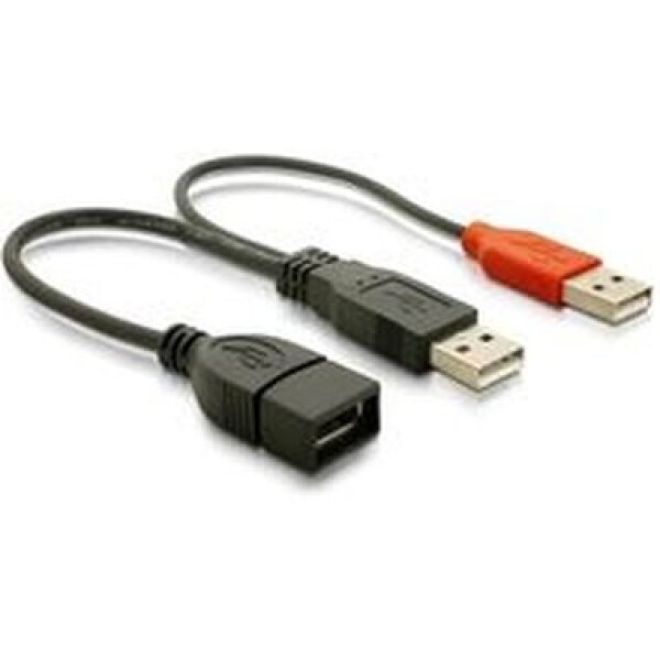 Napájací kábel USB A samica z 2xUSB A samec. dĺžka 22.5 cm (65306)