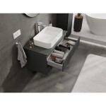 MEXEN/S - Rivel kúpeľňová skrinka pod umývadlo 90, 2 zásuvky, reliéf, grafit mat 91A20-09047-2-BFF66