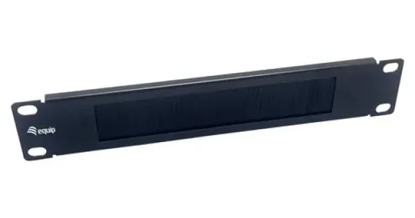 Equip 10" / Priechodný panel s kefou / 1U / oceľ / čierna (327532)