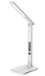 IMMAX LED stolná lampička Kingfisher biela / Qi nabíjanie / 8.5W / 400lm / 12V / 2.5A / 3 farby svetla / sklápacie rameno (08966L)