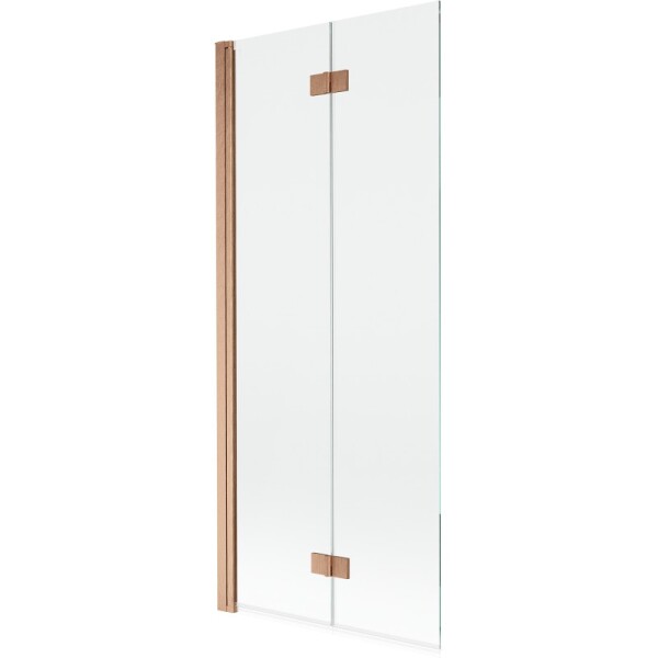 MEXEN - MIST vaňová zástena 80x150 cm 6mm 2-s, meď kartáčovaná, číra, ľavá 8A9-080-002-65-00-L