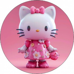 Jedlý papir Hello Kitty v ružových šatách 19,5 cm - Pictu Hap - Pictu Hap