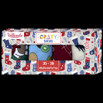 Darčeková krabica zábavných bláznivých ponožiek 4 páry CRAZY SOCKS BOX - BELLINDA - červená 39 - 42