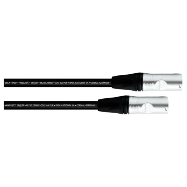 Cordial 15621 RJ45 sieťové káble, prepojovacie káble CAT 6A SF/UTP 3.00 m čierna krytie PUR 1 ks; 15621