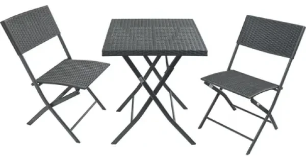 Cattara GRADO 2+1 / Kempingový set stôl a stoličky / PE ratan / kov / nosnosť stola 50 kg (13499)