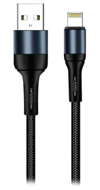 Colorway čierna / Dátový kábel / USB-A - Lightning / nylonový / 2,4 A / 1 m (CW-CBUL045-BK)