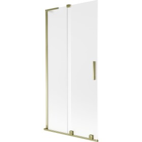 MEXEN/S - Velar L dvojkrídlová posuvná vaňová zástena 95 x 150, dekor, zlatá 896-095-003-31-50