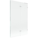 MEXEN/S - Lunar L vaňová zástena 2-krídlová pravá 110 x 150, transparent, biela 897L-110-100-20-00-P