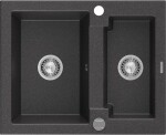 MEXEN MEXEN - Carlos granitový drez 1.5 582x475 mm, čierna kropenatý, sifón chróm 6518581500-76