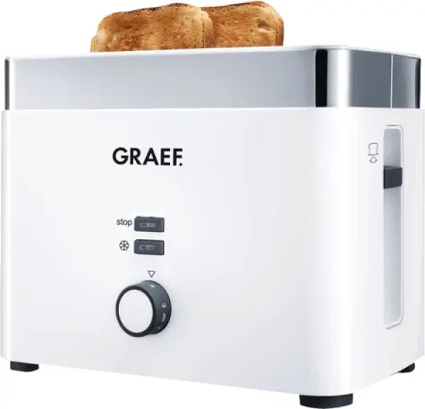 Graef TO 61 biela/ hriankovač / 1000 W / 2 hrianky / 6 stupňov opečenia / rozmrazovania (TO 61)