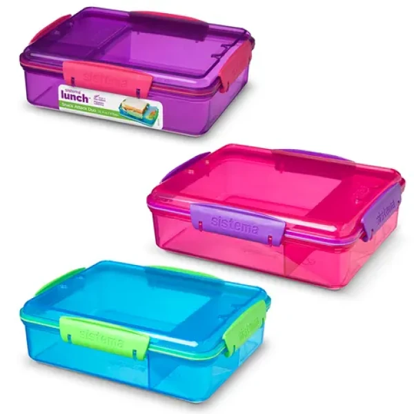 Sistema Lunch Snack Attack Duo Delený desiatový box s 2 oddelenými priehradkami 975 ml mix (9414202414823)
