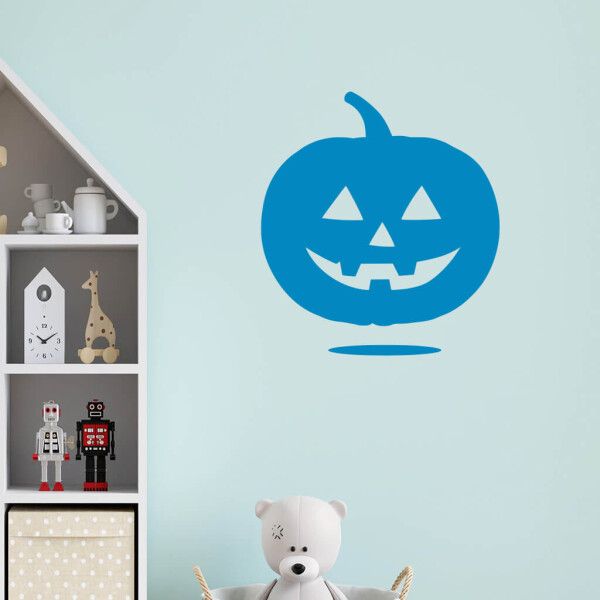 Veselá Stena Samolepka Halloweenska tekvica Farba: modrá, Veľkosť: 60 x 67 cm