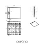 CERANO - Sprchová vanička obdélníková Lugo - SMC/minerální kompozit - bílá matná - 100x90x3 CER-666136