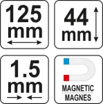 YATO Šablóna na profily 125 mm magnetická / Šablóna na profily