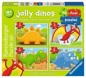 Ravensburger Moje prvé puzzle Veselí dinosaury 2/3/4/5 dielikov