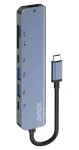 Savio AK-82 čierna / USB-C hub / 7 portov / HDMI 4K30Hz / USB-C PD / čítačka SD/microSD (AK-82)