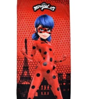 Carbotex Miraculous Ladybug Paris BRM200159 osuška červená 70x140