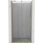 MEXEN/S - Velar L posuvné sprchové dvere 110, transparent, zlatá kartáčovaná 871-110-003-01-55