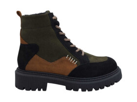 Wild 191469 Dámske celokožené členkové topánky black / khaki 36