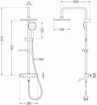 MEXEN/S - KX33 vaňový stĺp s termostatickou batériou, chróm 779003391-00