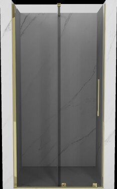 MEXEN/S - Velár posuvné sprchové dvere 90, grafit, zlatá 871-090-000-41-50
