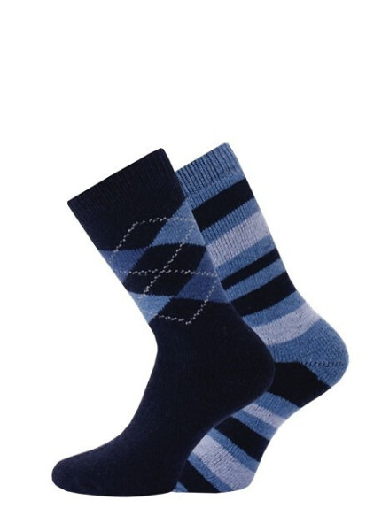 Ponožky WiK 20644 Stripes, Rhomboids Pánske A'2 39-46 tmavě modrá 43-46