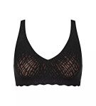 SLOGGI ZERO FEEL BLISS - mäkká podprsenka s elastickou čipkou Sloggi BLACK L