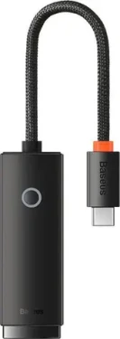 Baseus WKQX000201 Lite Series Sieťový adaptér USB-C (M) - RJ45 (F) čierna / 100Mbps (WKQX000201)