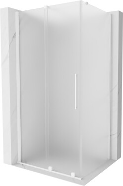 MEXEN/S - Velár sprchovací kút, posuvné dvere 140 x 100, dekor, biela 871-140-100-31-20