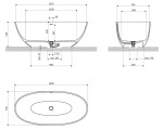 OMNIRES - Shell m+ vaňa voľne stojaca s prepadom, 160 x 75 cm, biely lesk; SHELLWWZPBP