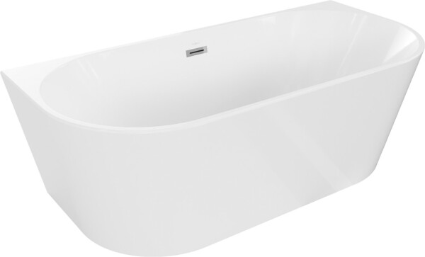 MEXEN/S - Oval vaňa voľne stojaca 170 x 80, biela, sifón a prepad chróm 52671708000-01