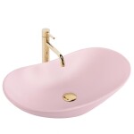 REA - Umývadlo na dosku ROYAL Powder Pink Matt 61x35 REA-U6374