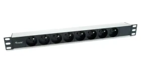 Equip 19" rozvodný panel 8x230V čierna, strieborná / Rozvodný panel / 16A / 3500W / hliníkový / kábel 1,8 m (333313)