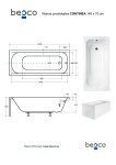 BESCO - Obdĺžniková vaňa CONTINEA - Nožičky k vani - S nožičkami, Rozmer vane - 140 × 70 cm VANCONT140+OLVPINOZ