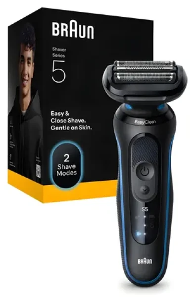 Braun Series 5 52-B1000S čierna / Holiaci strojček / suché a mokré holenie / Li- ION / 50 min prevádzka (52-B1000s Lightblue)